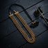 Three Line Round Gold Necklace