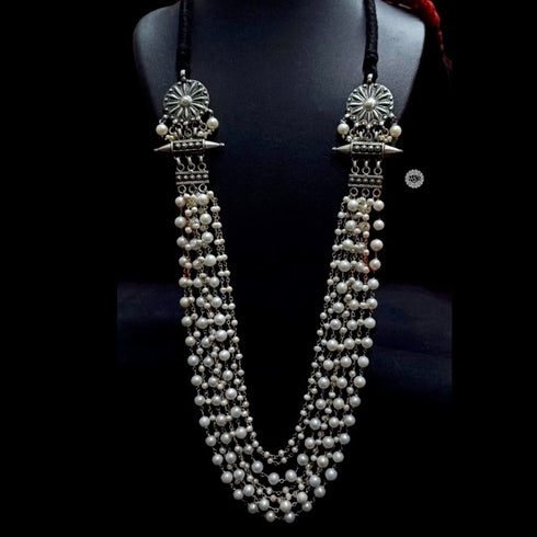 925 Silver Pearl Layered Necklace