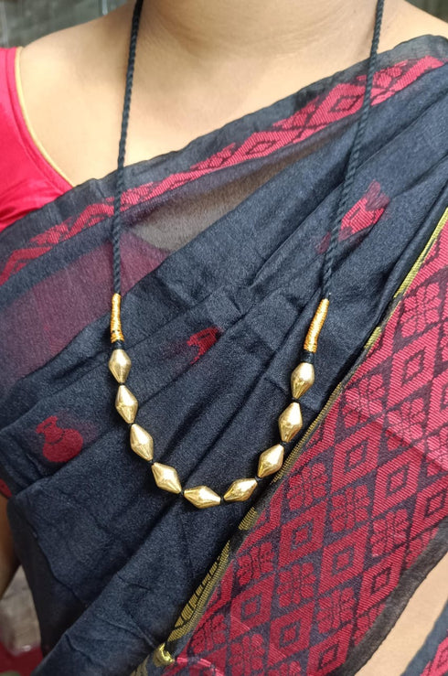 Gold plated dholki necklace