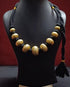 Gold plated Wax Carving Beads Necklace (oversized beads)