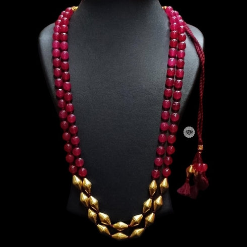 Gold plated Dholki Semiprecious Necklace