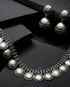 Silver Disc Necklace Set