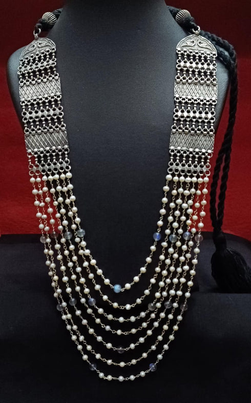 Layered Pearl-Labradorite Necklace