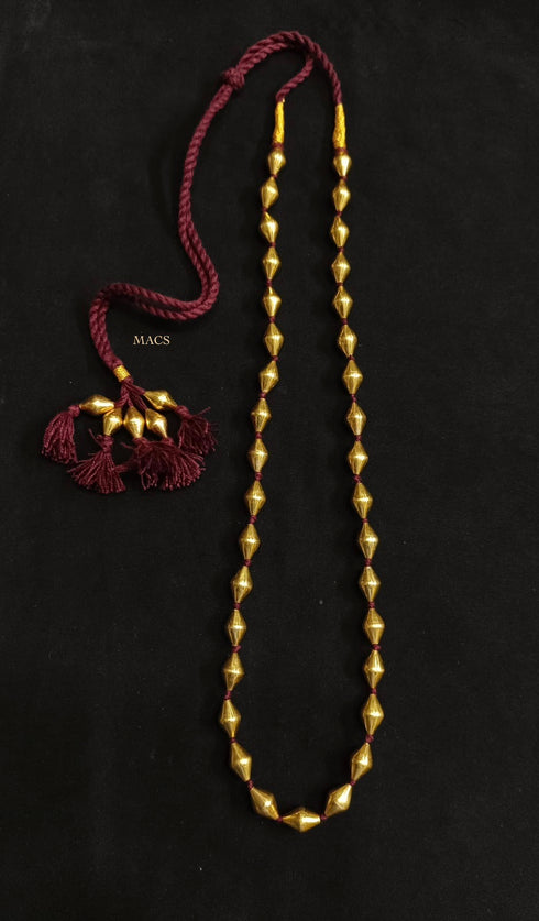 Single Line Gold Dholki Necklace