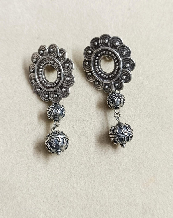 925 Silver Flower Drops