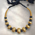 Gold plated Wax Carving Beads Necklace (oversized beads)