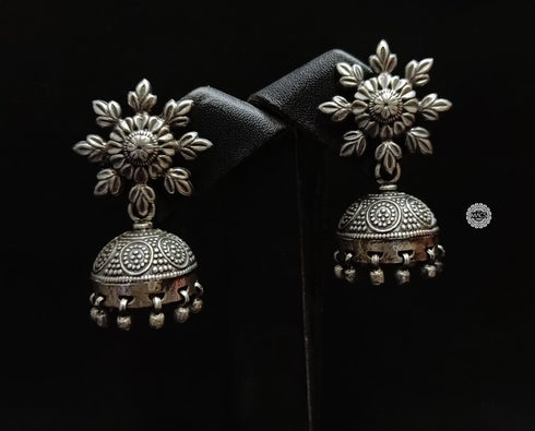 925 Silver Flower Jhumka