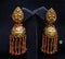 925 Gold plated Layered Coral Jhumka