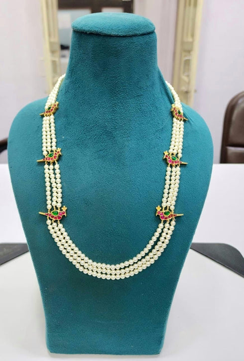 Layered Pearl Parrot Necklace