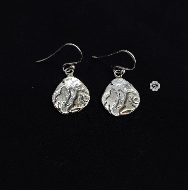 925 Coin Script Earrings