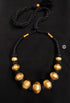 Gold plated Wax Faceted Beads Necklace (oversized beads)