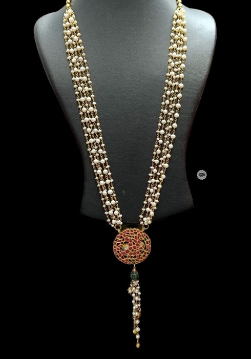 925 Peacock Kundan Pearl Necklace