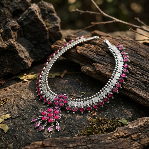 Pre Order 925 Pink Kempu Stone Attigai