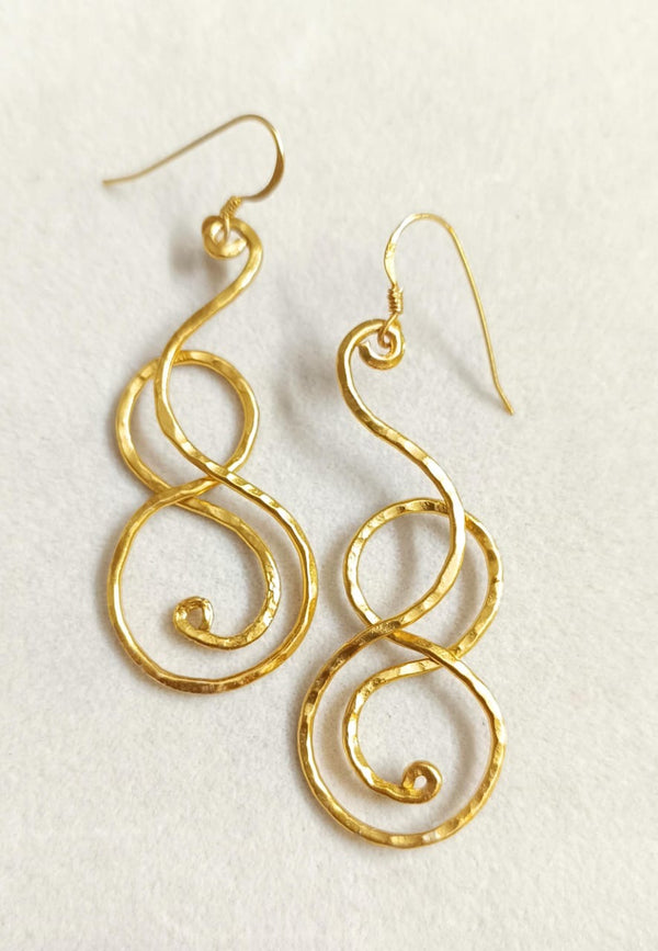 Gold plated Hammered Earrings