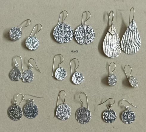 925 Coin Script Earrings