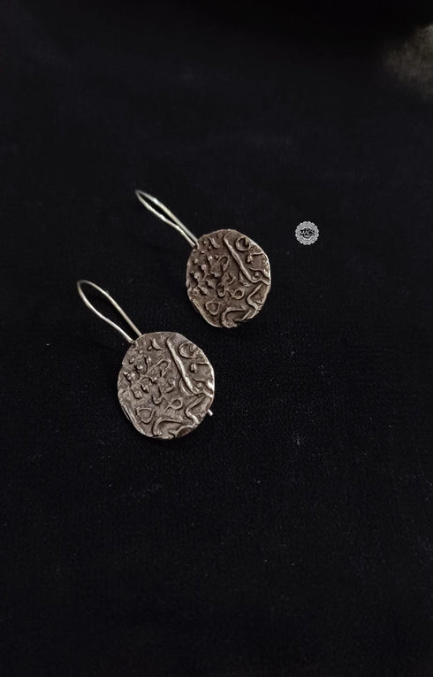 925 Coin Script Earrings