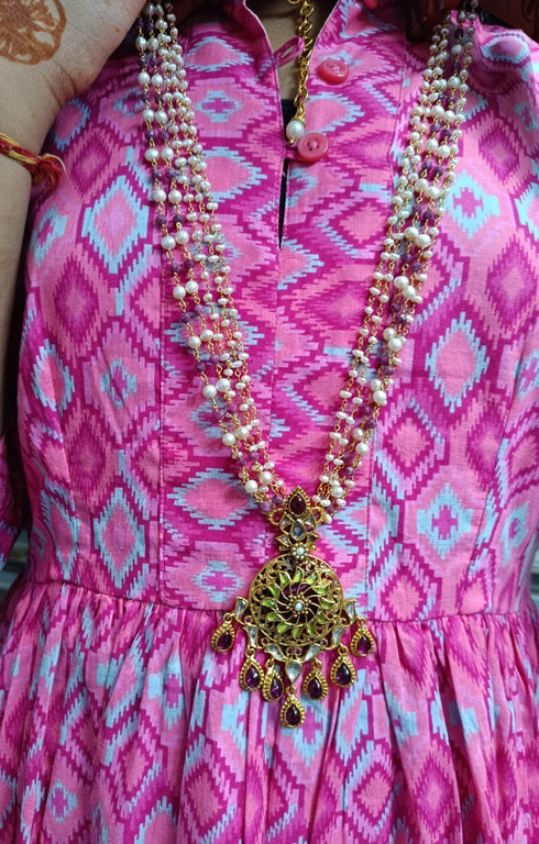925 Kundan Pearl Necklace