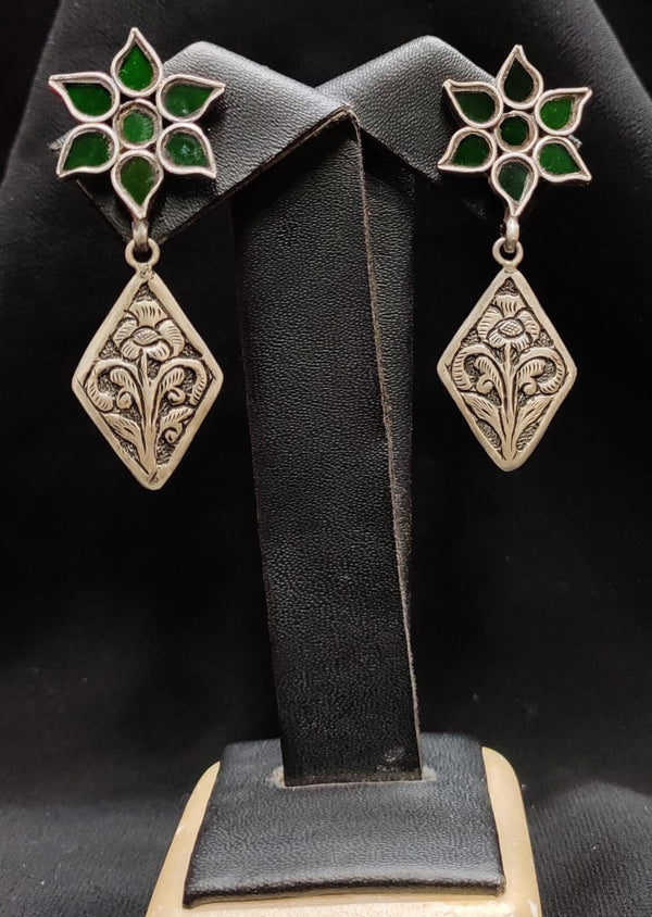 Chitai Green Glass Earrings