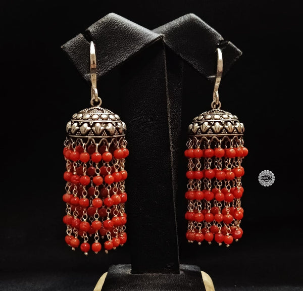 Layered Coral Jhumka