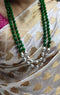 Dholki Green Beads Semiprecious Necklace