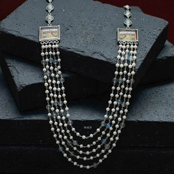 Painting Pearl Beaded Necklace