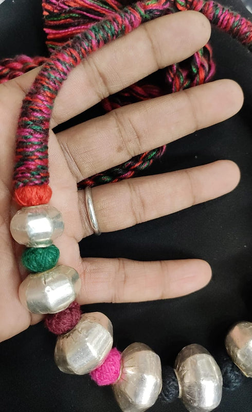 Multicolor Wax Bead Necklace (oversized beads)