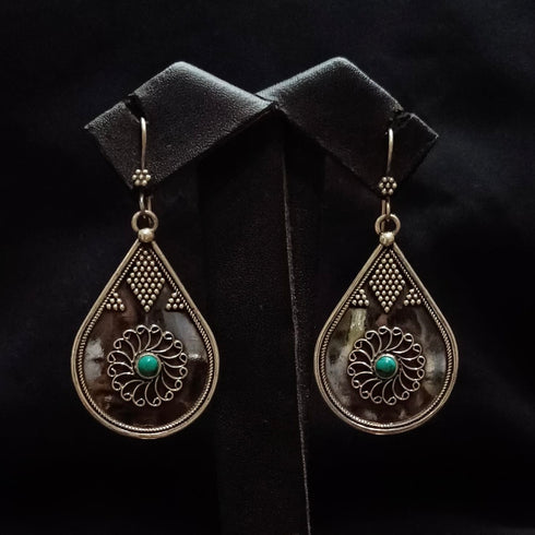 Silver Turquoise Hook Earrings