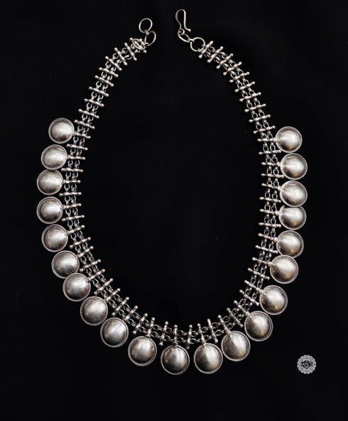 925 Silver Disc Short Necklace