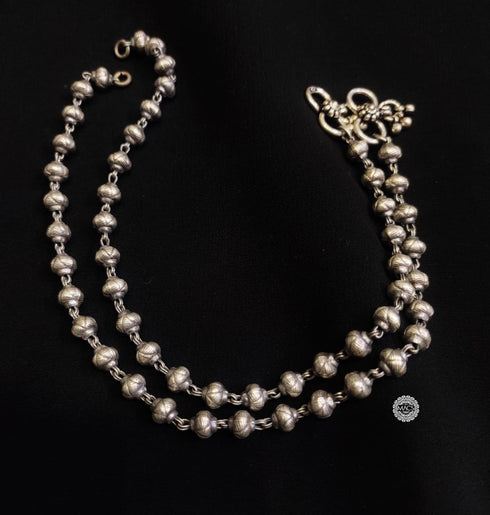 Silver beads anklet (pair)