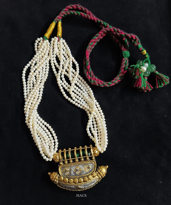 925 Pearl Dual tone Necklace
