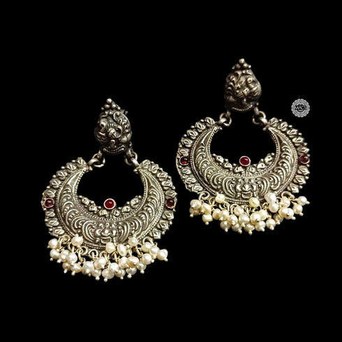 925 Silver Nakshi Pearl Earrings
