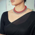 Pure Silver beaded thread choker necklace with red thread