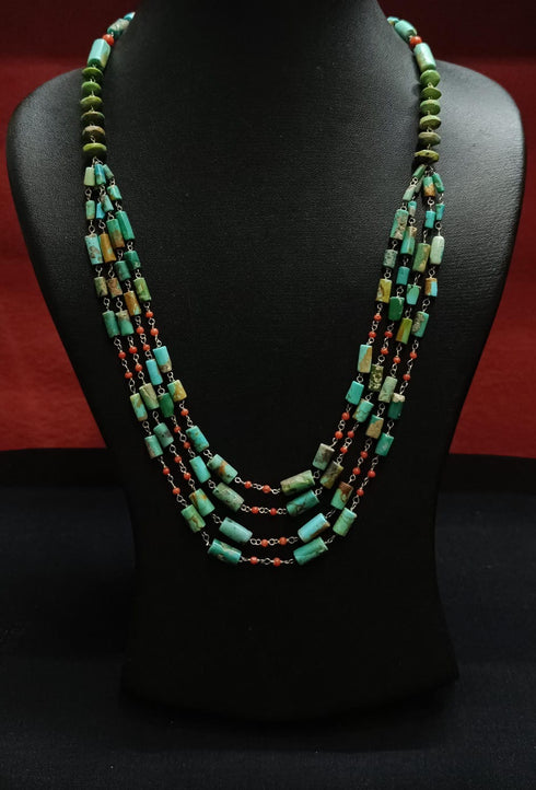 925 Silver Turquoise Coral necklace