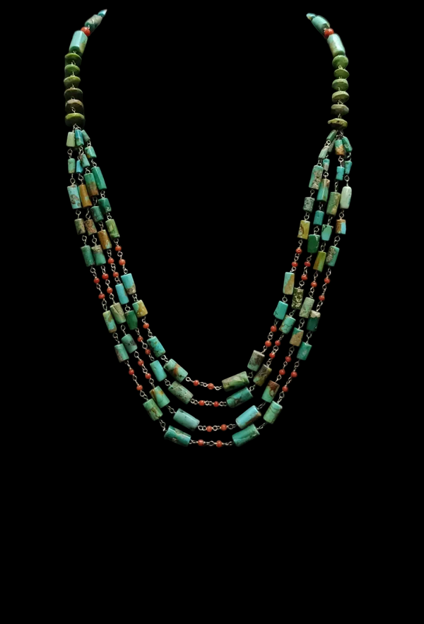 925 Silver Turquoise Coral necklace