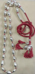 Single Line Dholki Beads Silver Necklace