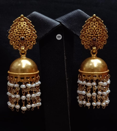 Goldplated Kemp Pearl Jhumka