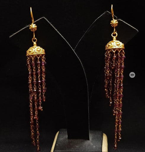925 Silver Garnet Jhumka