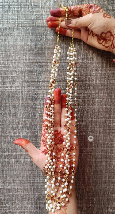 Pearl Garnet Silver Necklace