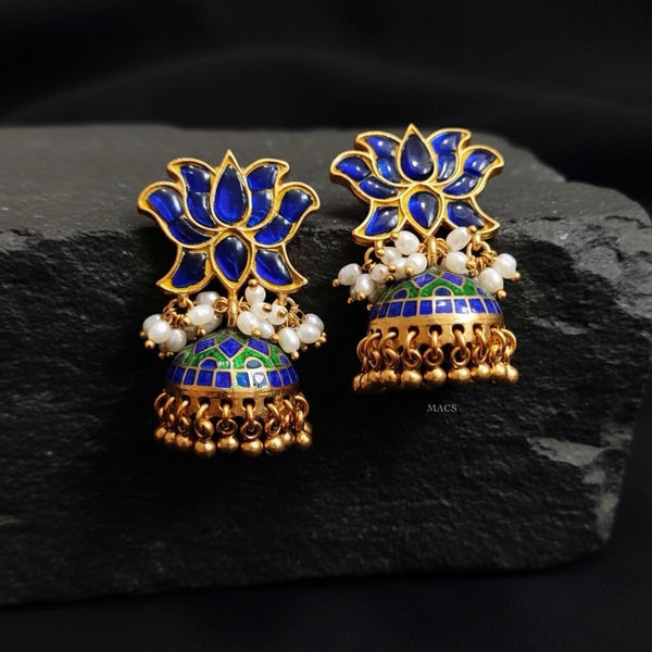 Blue Lotus Gold plated jhumka