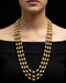Handcrafted three line Gold plated Silver Dholki bead necklace