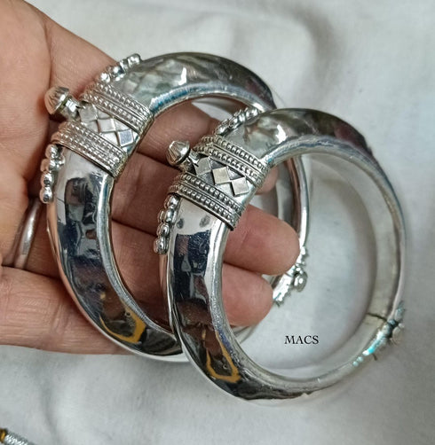 925 sterling silver bangle kada pair