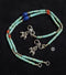 Turquoise-Coral-Lapis Bead Silver Anklet (pair)