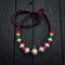 Wax Beads Silver Multi Color Necklace (oversized beads)