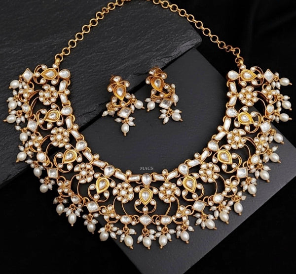 Kundan Gold plated Pearl Necklace