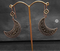 925 Silver Moon Earrings, Fine silver Rawa work Earrings