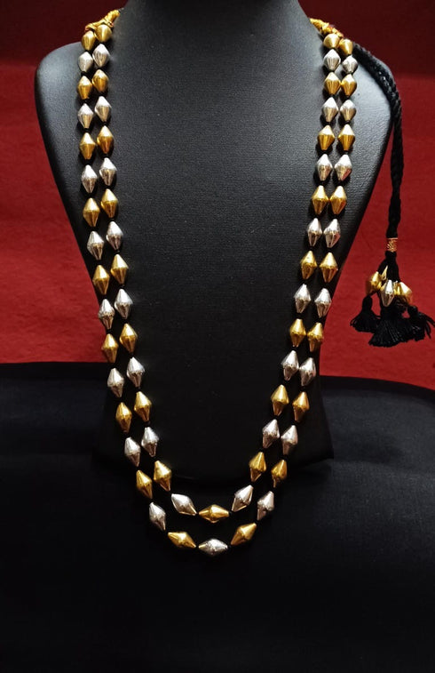 Two Line Dual tone Dholki Necklace