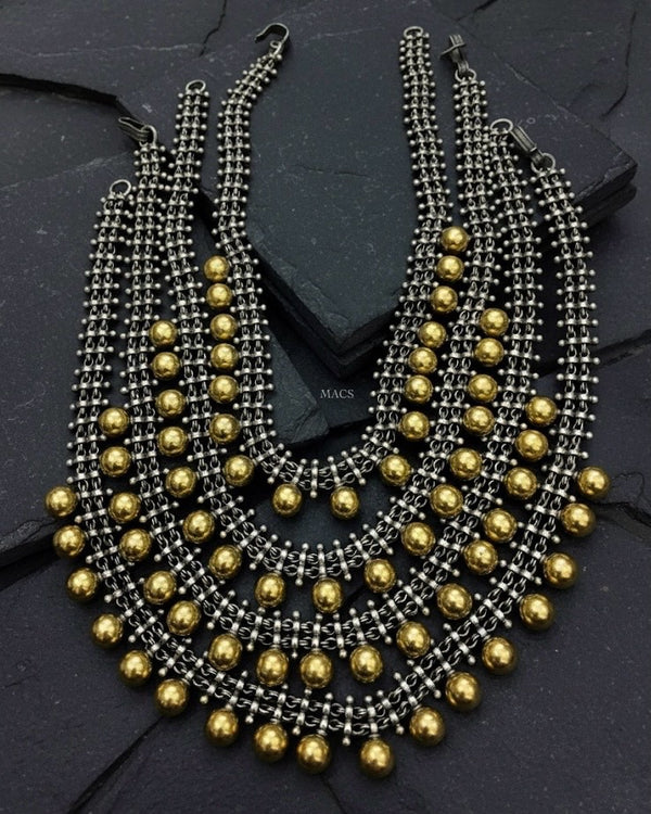 Classic dual tone ball necklace