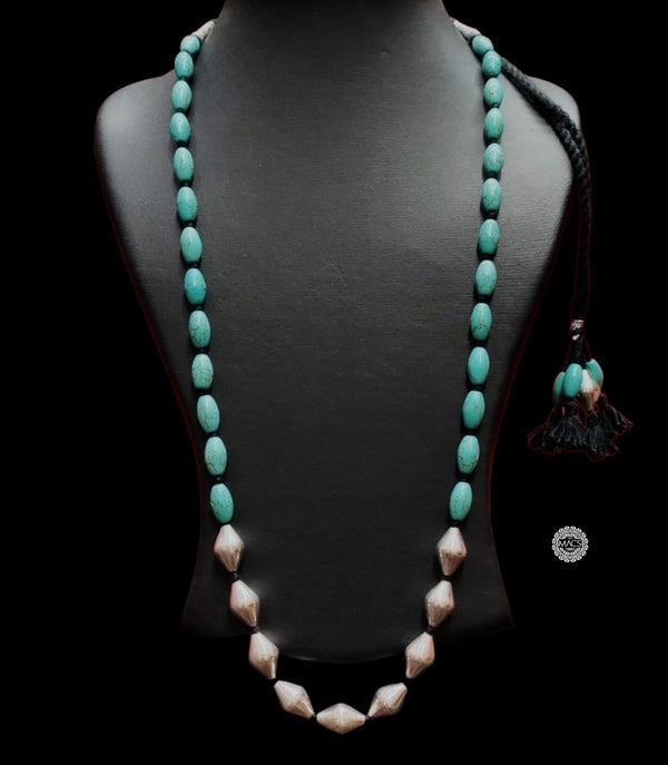 Dholki Turquoise Beads Necklace