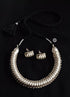 Silver Sutlada Necklace with earrings, 925 silver sutarla or shindeshahi tode choker