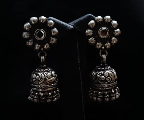 Silver Chitai Jhumka